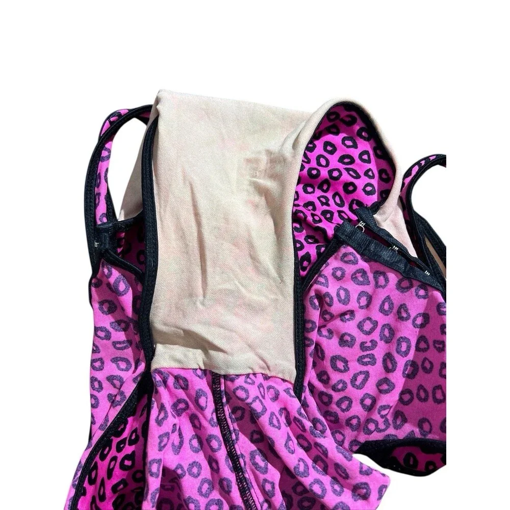Cole of California Pink Cheetah Print Bathingsuit HTF Sz 12